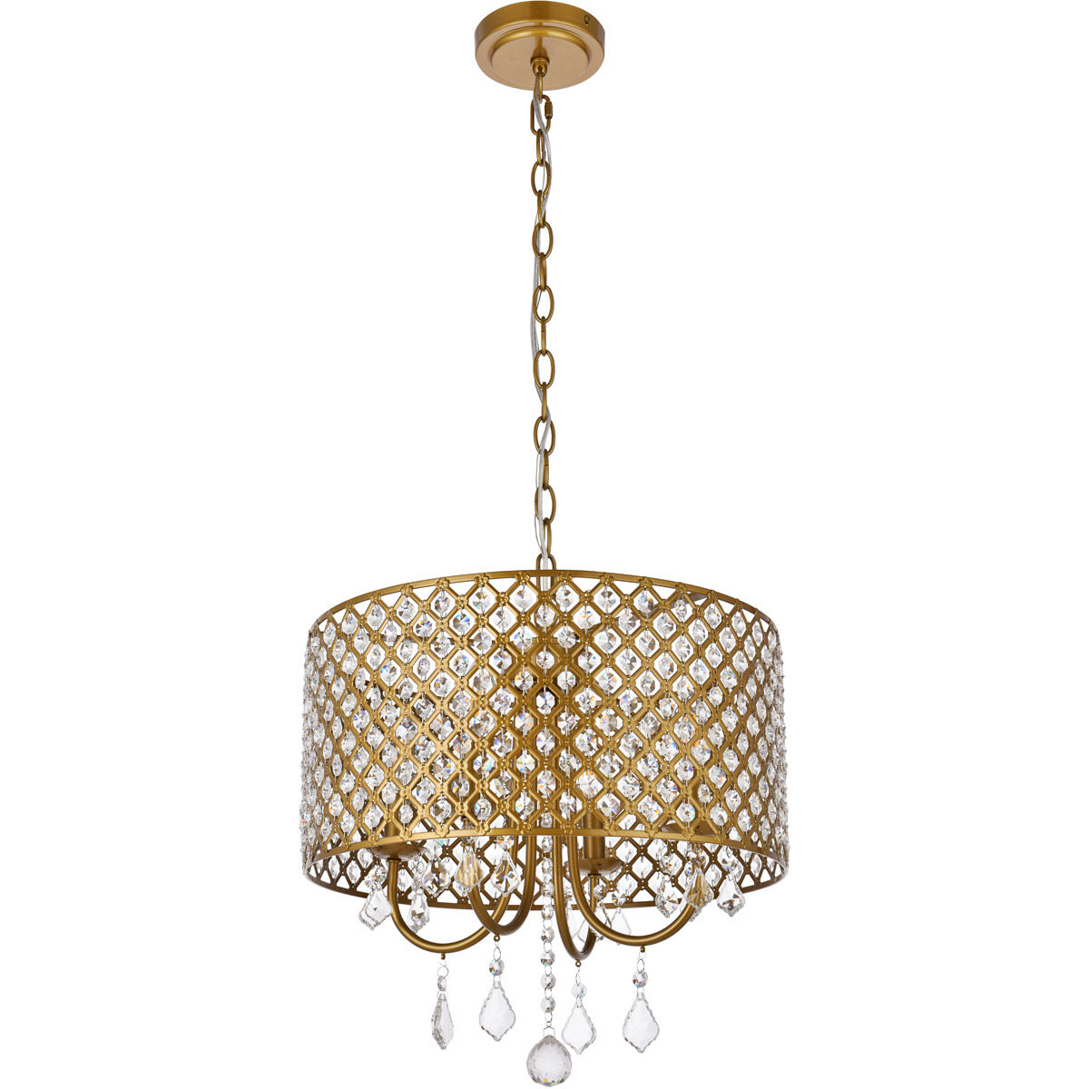 Elise 4 Light 17 inch Brass Pendant Ceiling Light