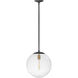 Warby 1 Light 13.5 inch Aged Zinc Indoor Chandelier Ceiling Light in Clear