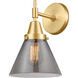 Caden LED 7.75 inch Satin Gold Sconce Wall Light in Plated Smoke Glass