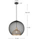 Gibraltar 1 Light 17.75 inch Black Pendant Ceiling Light