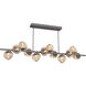 Luna LED 72 inch Graphite Chandelier Ceiling Light in 3000K LED, Geo Inner - Bronze Outer, Twisted Branch