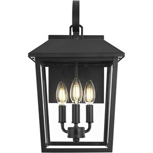 Riggs 3 Light 17.5 inch Black Outdoor Wall Sconce