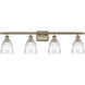 Ballston Brookfield 4 Light 36 inch Antique Brass Bath Vanity Light Wall Light in Incandescent, Clear Glass, Ballston