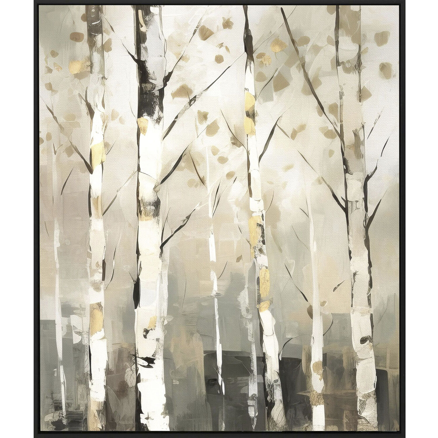 Birch Silhouette Beige and Brown and Green and Neutral Canvas, Propac