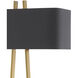 Adorn 32.75 inch 25 watt Antique Brass and Black Table Lamp Portable Light, Large