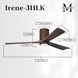 Atlas Irene-3HLK 52 inch Walnut Tone Flush Mount Paddle Fan, Flush Mounted