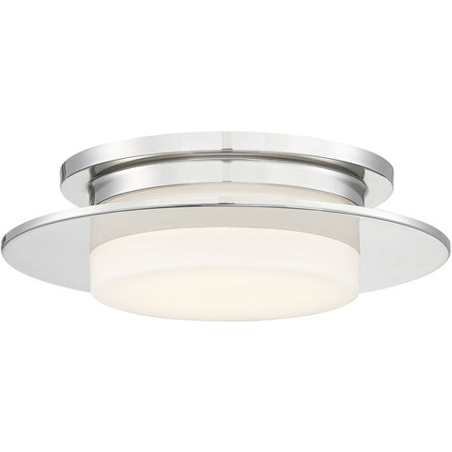 Press LED 14 inch Polished Nickel Flush Mount Ceiling Light