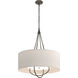 Loop 4 Light 28 inch Dark Smoke and Dark Smoke Pendant Ceiling Light in Flax