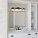 Belmont LED 38 inch Matte Black and Satin Brass Bathroom Light Wall Light in 4