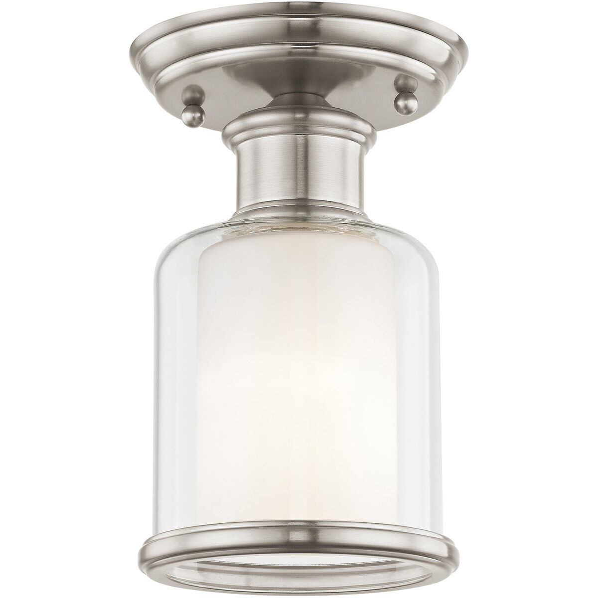 Middlebush 1 Light 6 inch Brushed Nickel Semi-Flush Mount Ceiling Light