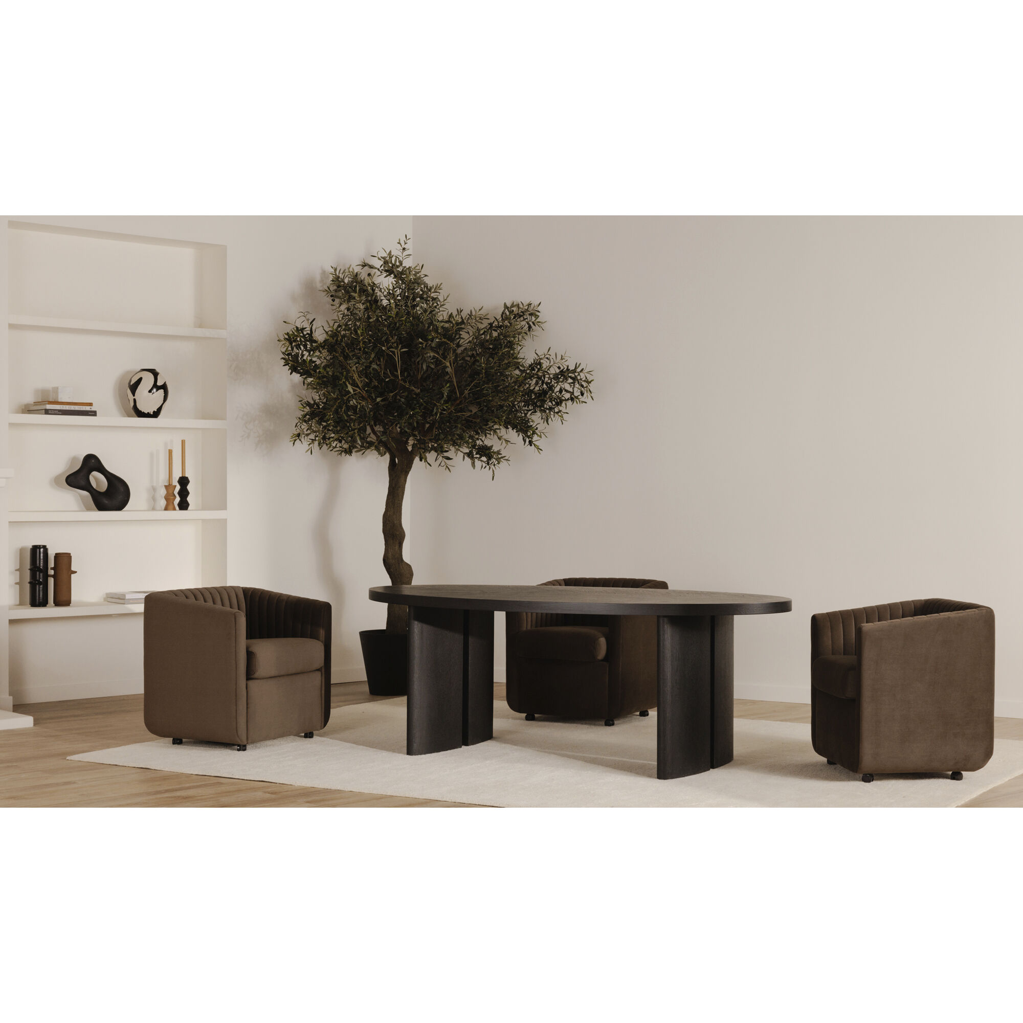 Jane Brown Rolling Dining Chair