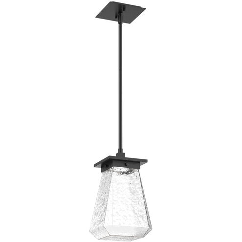 Outdoor Chilled Glass LED 9.1 inch Textured Black Outdoor Pendant, Beacon with Cap