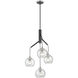 Tropea 4 Light Satin Nickel and Graphite Pendant Ceiling Light