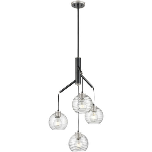 Tropea 4 Light Satin Nickel and Graphite Pendant Ceiling Light