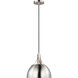Rockland 1 Light 11.75 inch Brushed Nickel Pendant Ceiling Light