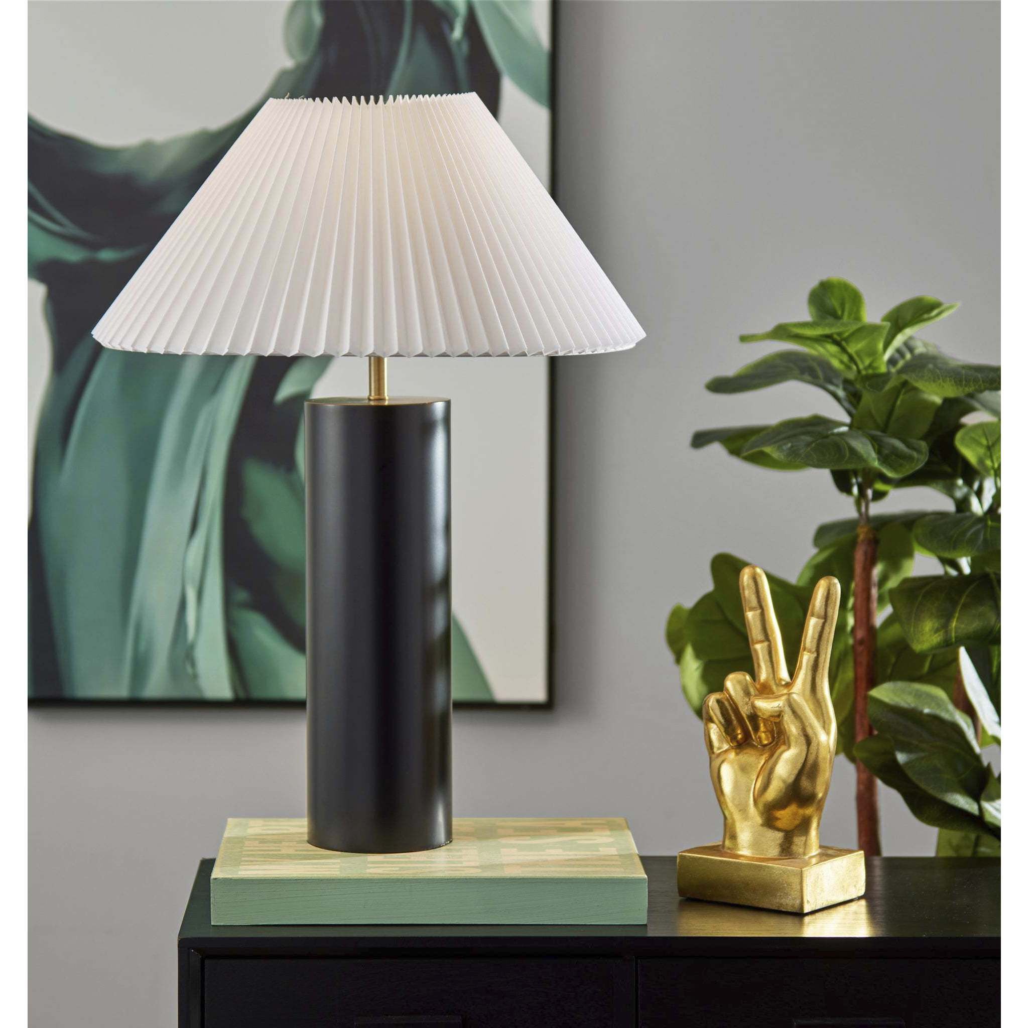 Marta 25.5 inch 100.00 watt Black Wood Table Lamp Portable Light