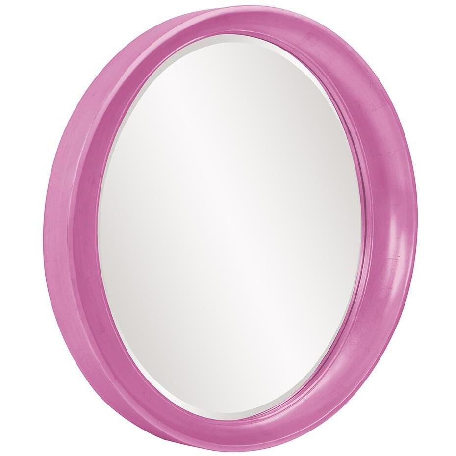 Ellipse 39 X 35 inch Glossy Hot Pink Wall Mirror