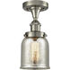 Small Bell LED 5 inch Satin Nickel Flush Mount Ceiling Light, Ballston