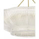 AERIN Claude LED 37.75 inch Hand-Rubbed Antique Brass Chandelier Ceiling Light in Clear Graniglia Glass