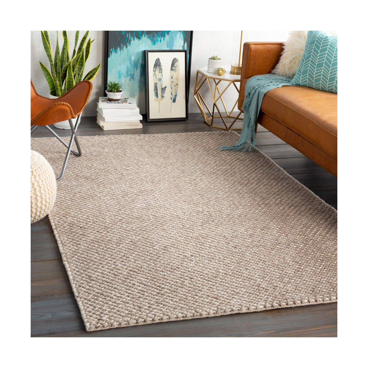 Telluride 36 X 24 inch Charcoal/Dark Brown/Cream Rugs, Rectangle