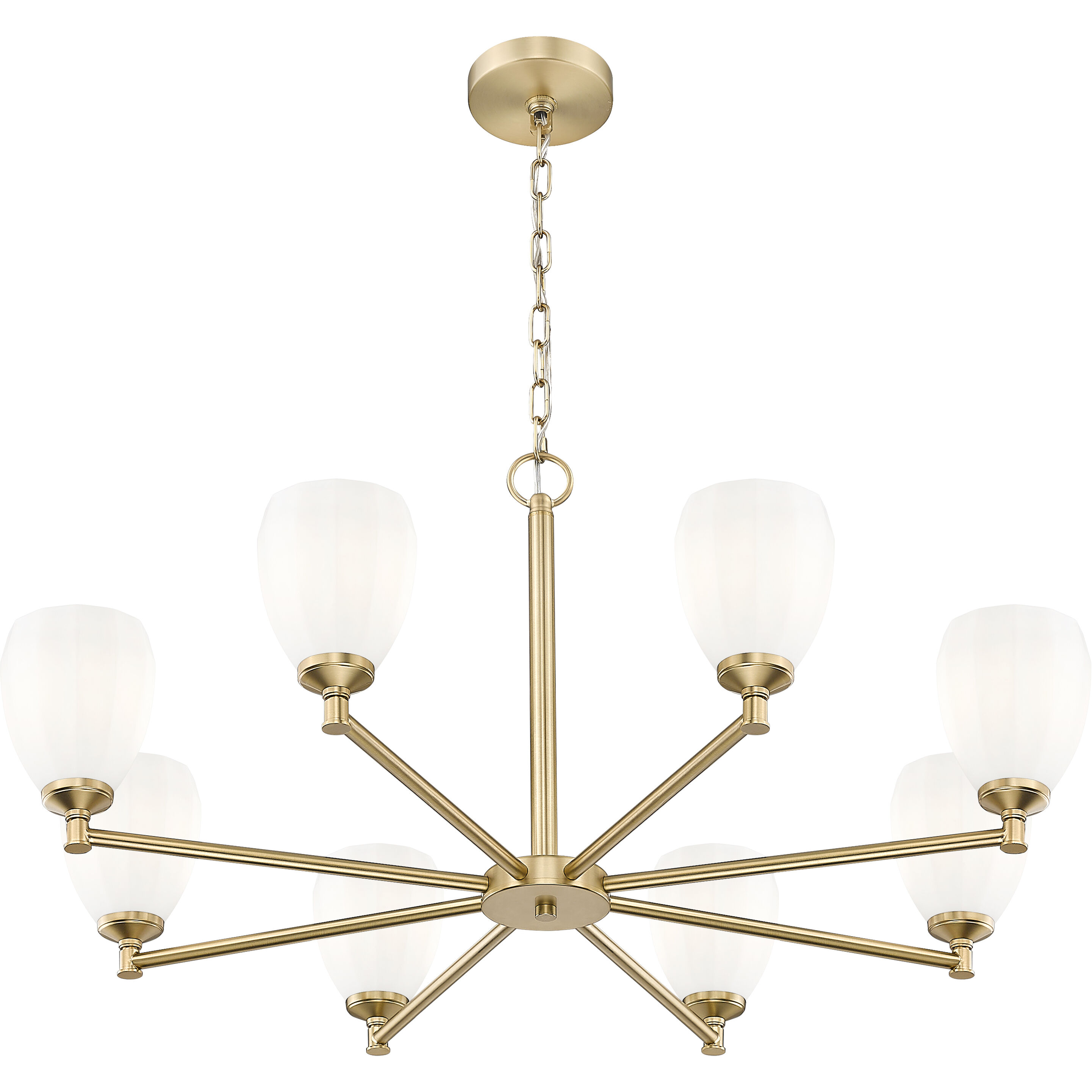 Oren 8 Light 42 inch Modern Gold Chandelier Ceiling Light