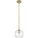 Crown Point 1 Light 5.88 inch Brushed Brass Pendant Ceiling Light in Seedy Glass