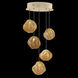 Vesta LED 12 inch Gold Pendant Ceiling Light in Amber Studio Glass