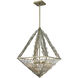 Viva Natura 6 Light 18 inch Champagne Silver with Clear Chandelier Ceiling Light