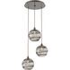 Terra 3 Light Flat Bronze Chandelier Ceiling Light, Round Multi-Port
