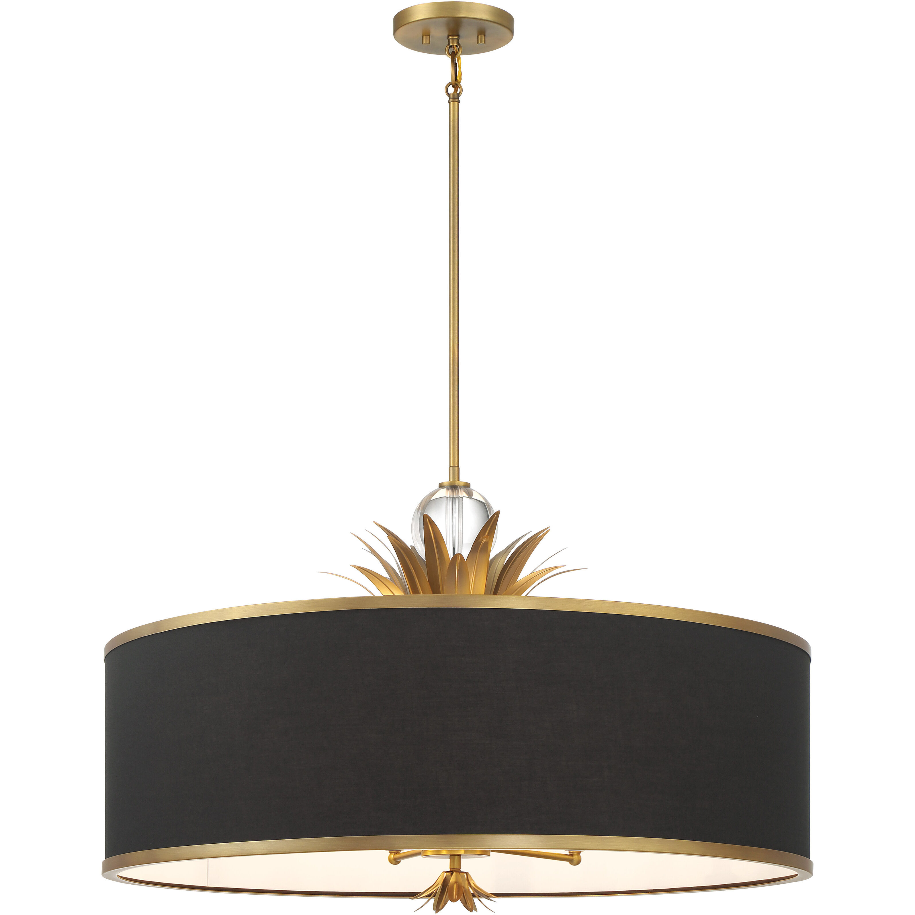 Caprio 6 Light 32.63 inch Natural Brushed Brass Pendant Ceiling Light