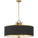 Caprio 6 Light 32.63 inch Natural Brushed Brass Pendant Ceiling Light