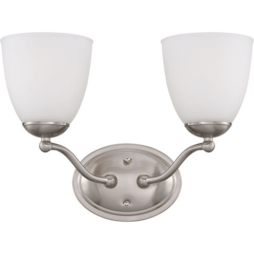 Patton 2 Light 15 inch Brushed Nickel Vanity Light Wall Light