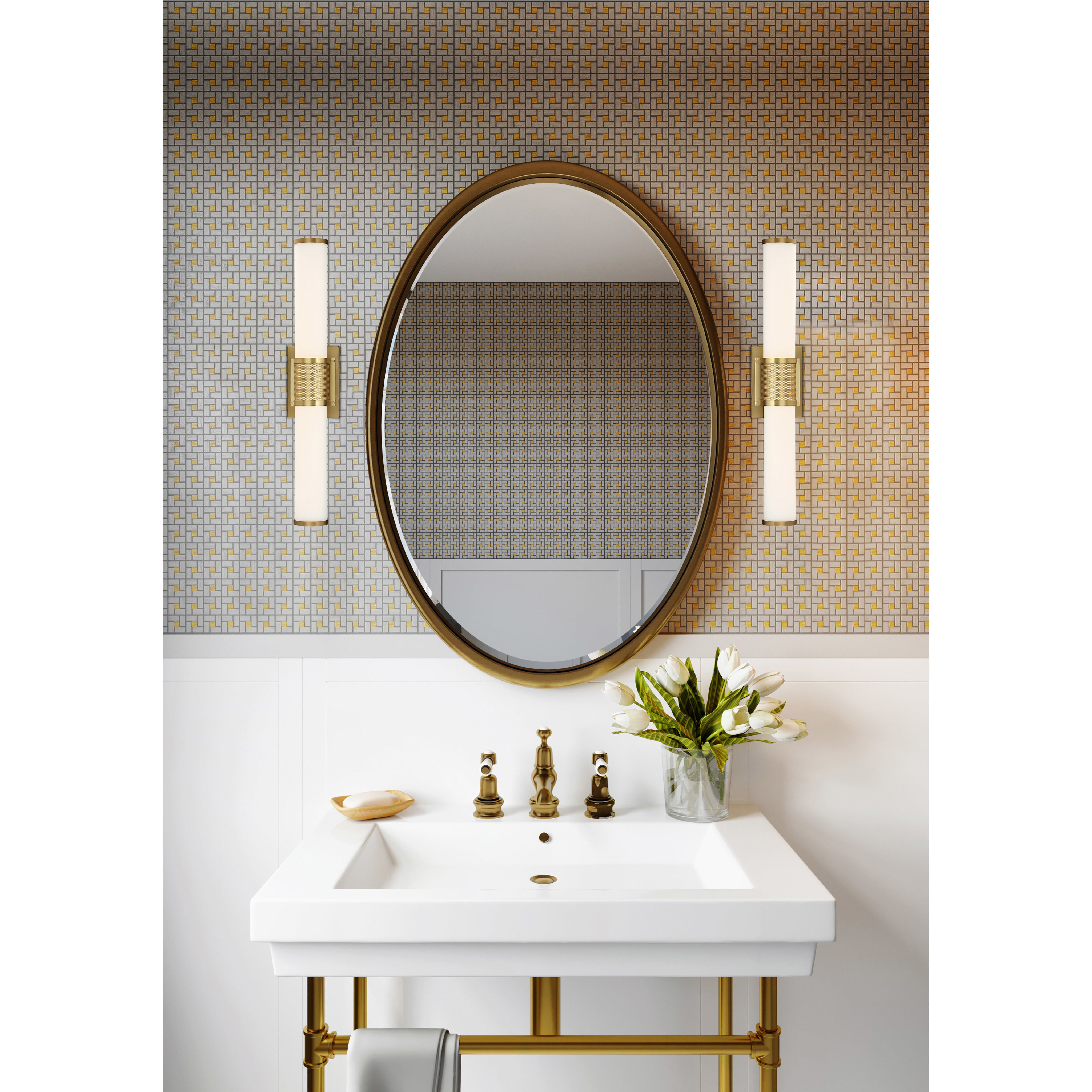 Caper LED 24 inch Brushed Brass Vanity Light Wall Light 