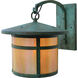 Berkeley 1 Light 11.88 inch Rustic Brown Outdoor Wall Mount in Gold White Iridescent