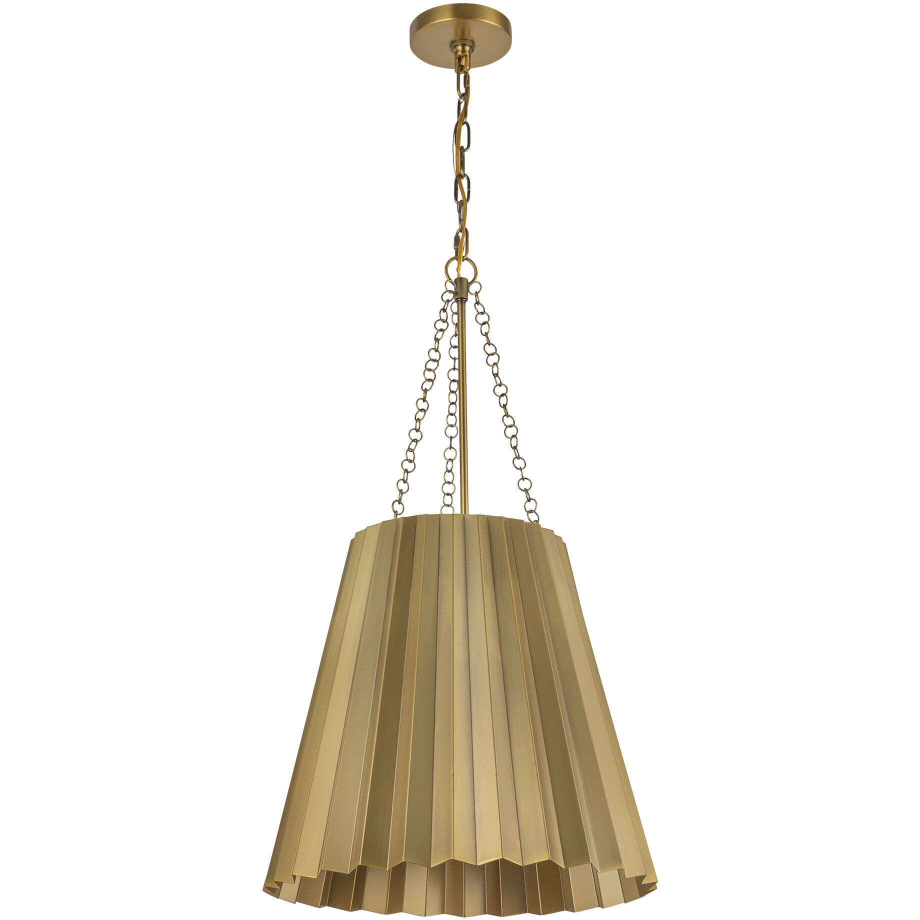 Alora Mood Plisse Pendant Ceiling Light in Aged Gold
