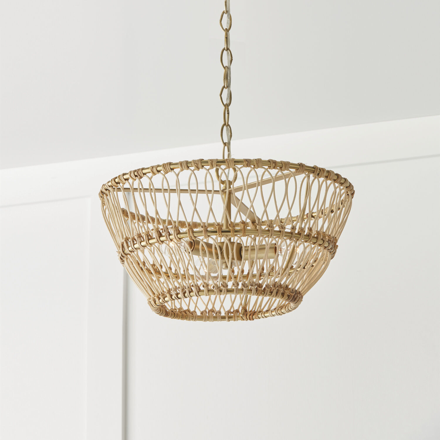 Wren 3 Light 16 inch Matte Brass Semi-Flush Mount Ceiling Light, Convertible Dual Mount