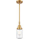 Franklin Restoration Dover 1 Light 5 inch Satin Gold Mini Pendant Ceiling Light in Seedy Glass