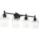 Summer Jazz 4 Light 32 inch Matte Black Vanity Light Wall Light