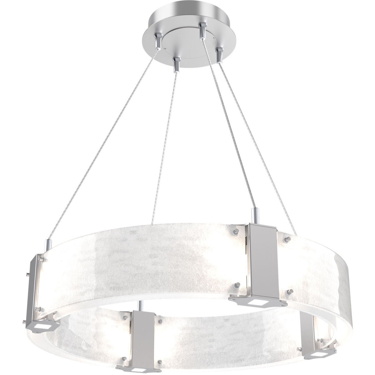 Parallel LED 23.9 inch Classic Silver Chandelier Ceiling Light in Clear Granite, 2700K LED, Ring