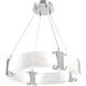 Parallel LED 23.9 inch Classic Silver Chandelier Ceiling Light in Clear Granite, 2700K LED, Ring