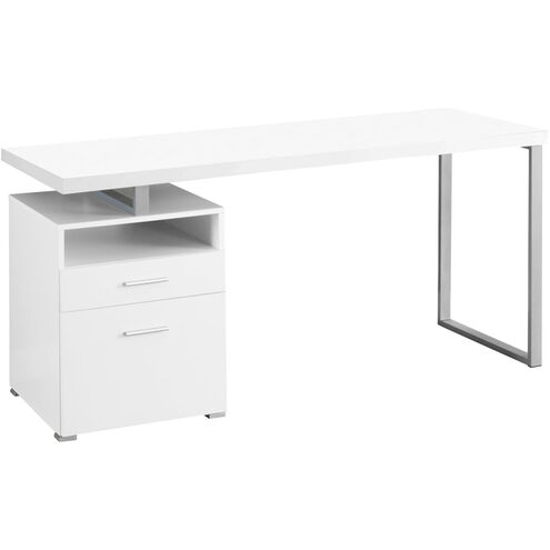 Ramapo 60 X 24 inch White and Silver Computer Desk