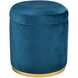 Raina 18.25 inch Navy with Brass Storage Ottoman
