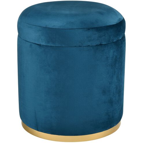 Raina 18.25 inch Navy with Brass Storage Ottoman