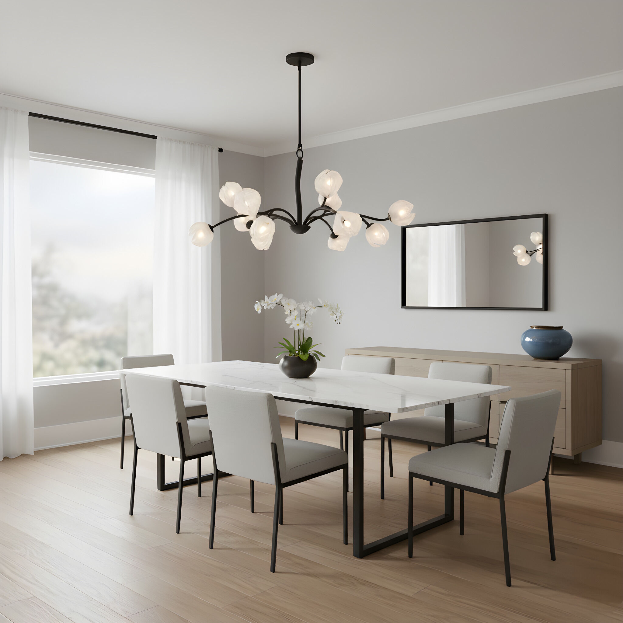 Walker 12 Light 40 inch Matte Black Chandelier Ceiling Light