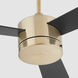 Allegro 52 inch Aged Brass with Matte Black/Walnut Blades Ceiling Fan