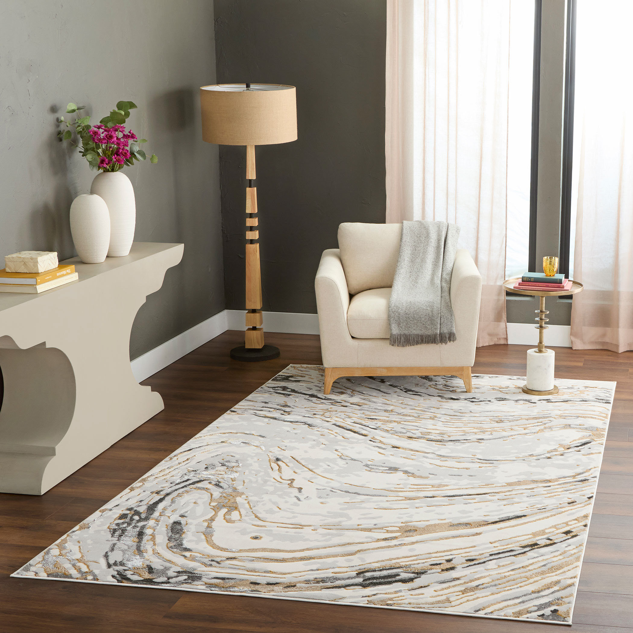 Fatima 130 X 94 inch Mineral Tones Rug in 8 x 11
