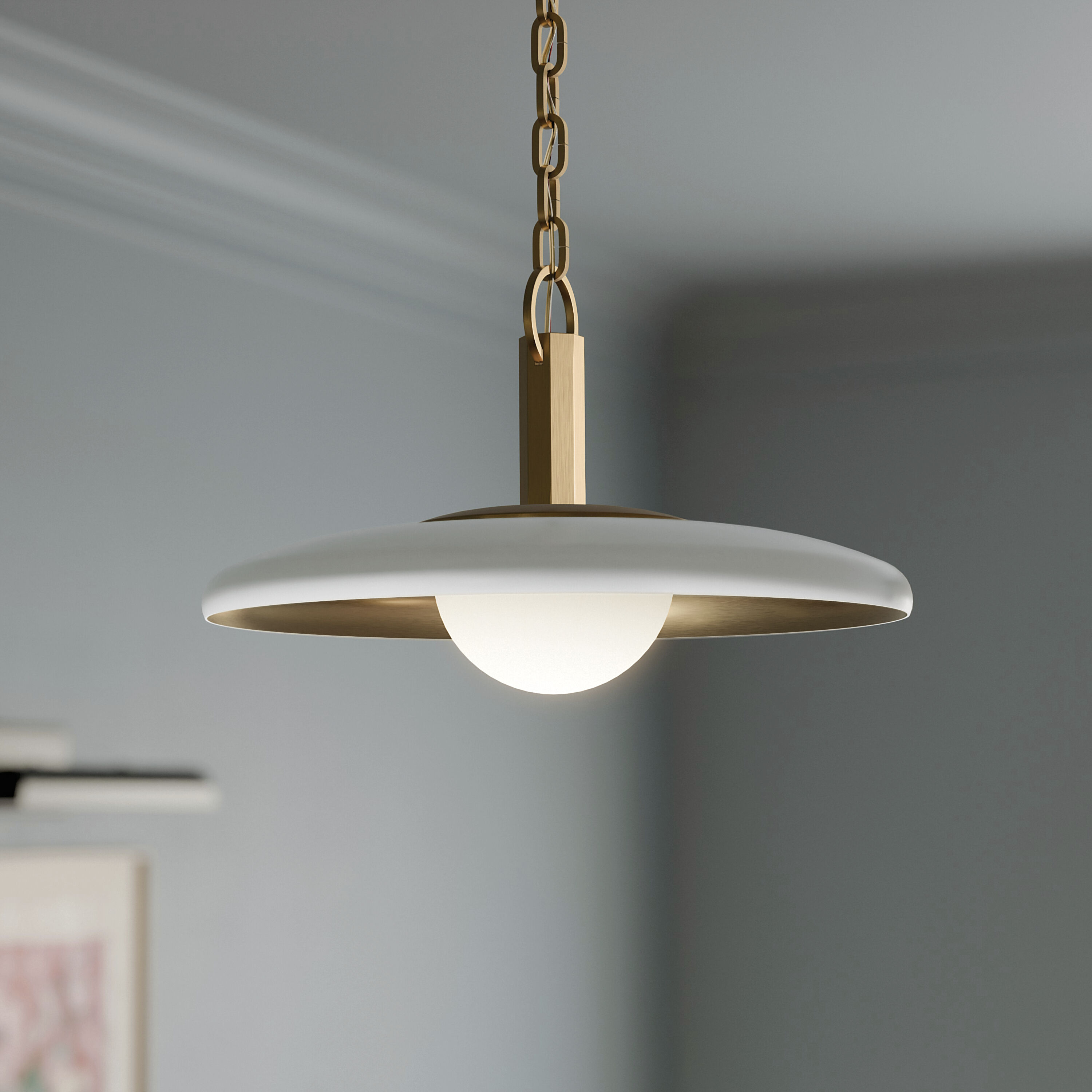 Kurio 1 Light White Pendant Ceiling Light