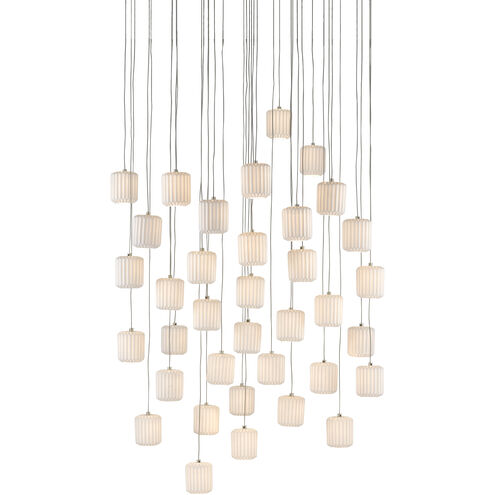Dove 36 Light 34.5 inch Painted Silver/White Multi-Drop Pendant Ceiling Light