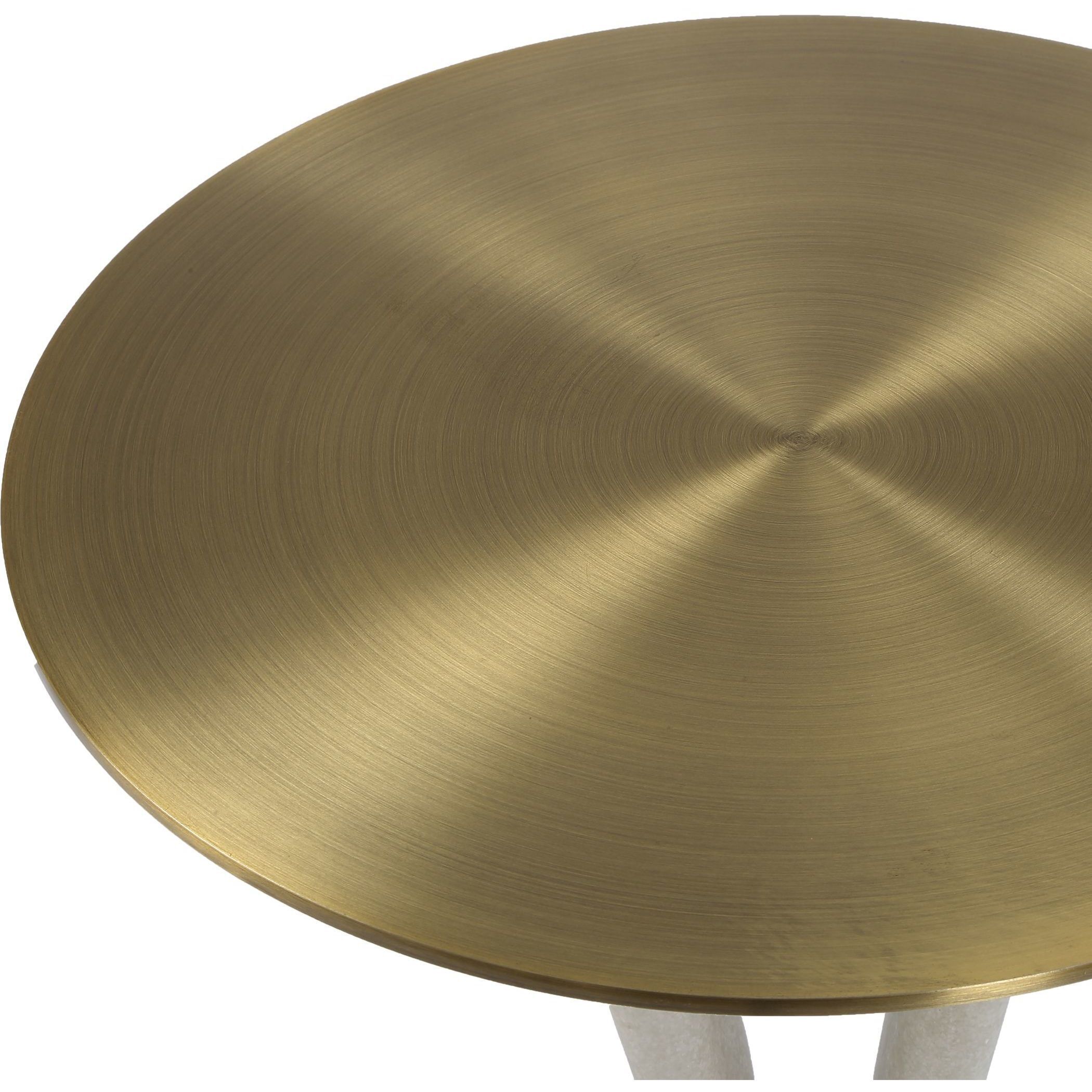 Sonia 23.25 X 14 inch Brass, White Accent Table
