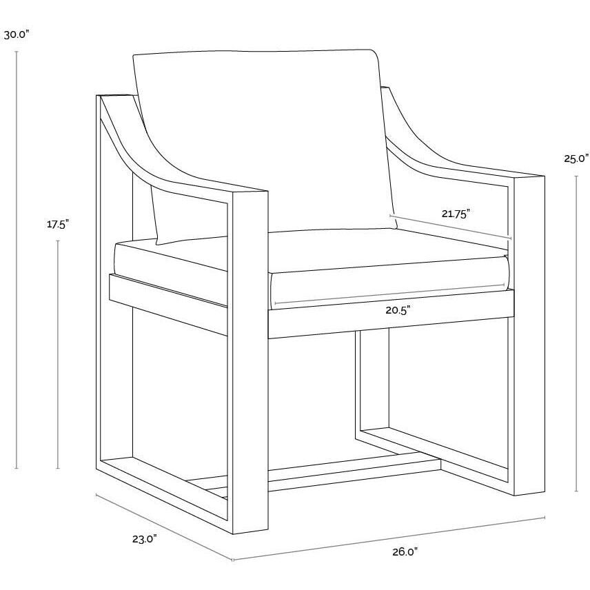 Tahiti Stinson White Outdoor Dining Armchair